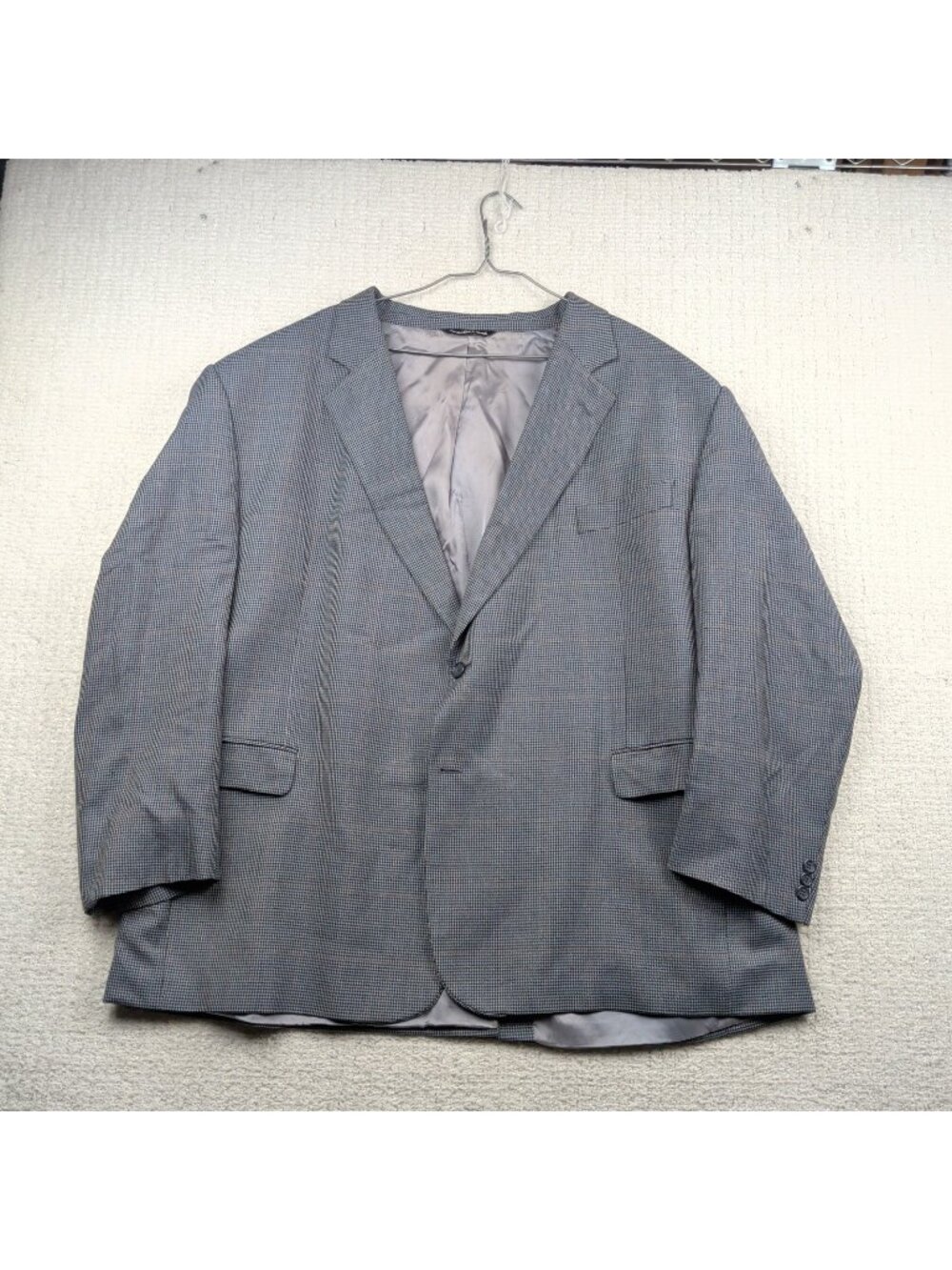 Jack Victor Blazer Men 54PR Gray Houndstooth Plaid Sports Coat Preppy Peerwood